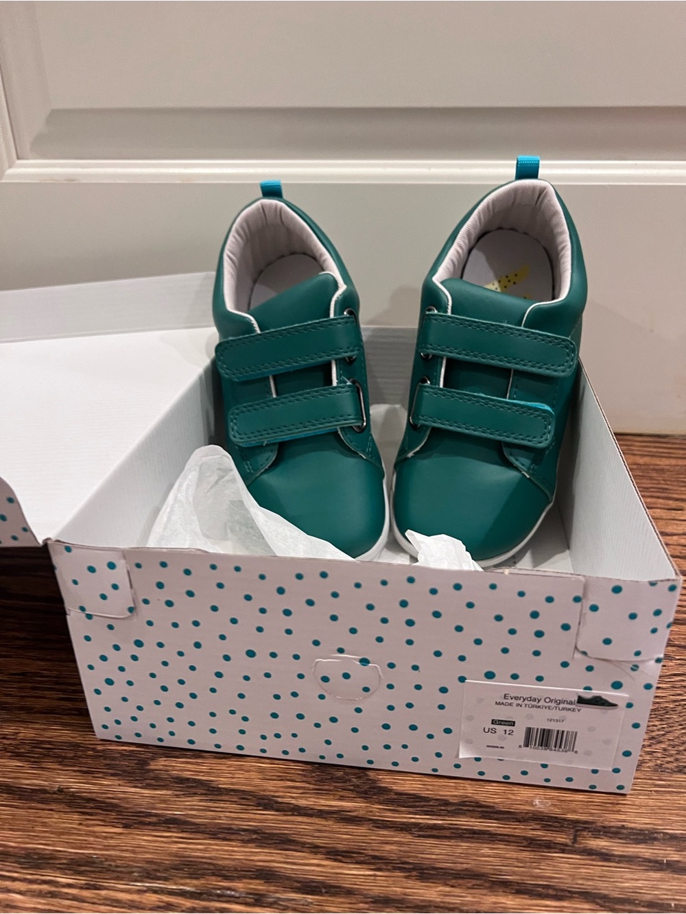 Kids Teal Velcro Sneakers - Easy On/Off Casual Shoes